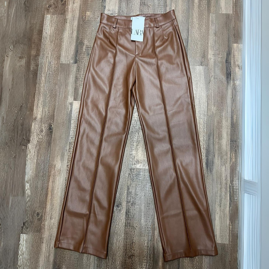 Pantalon Large en Cuir Zara 🇪🇸